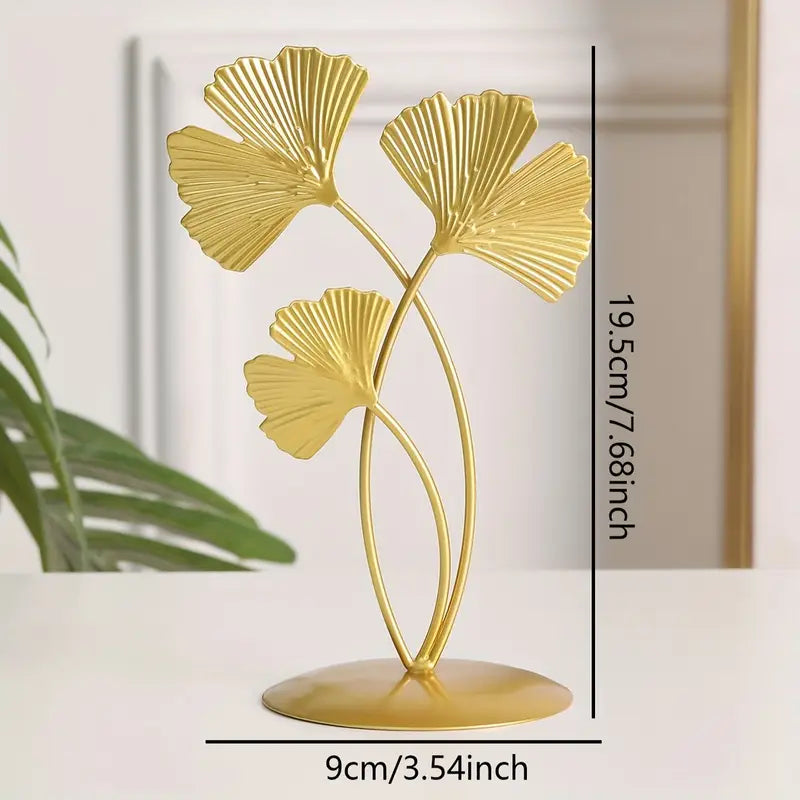 Elegant Golden Ginkgo Leaf Iron Art Decor