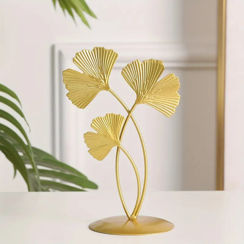 Elegant Golden Ginkgo Leaf Iron Art Decor