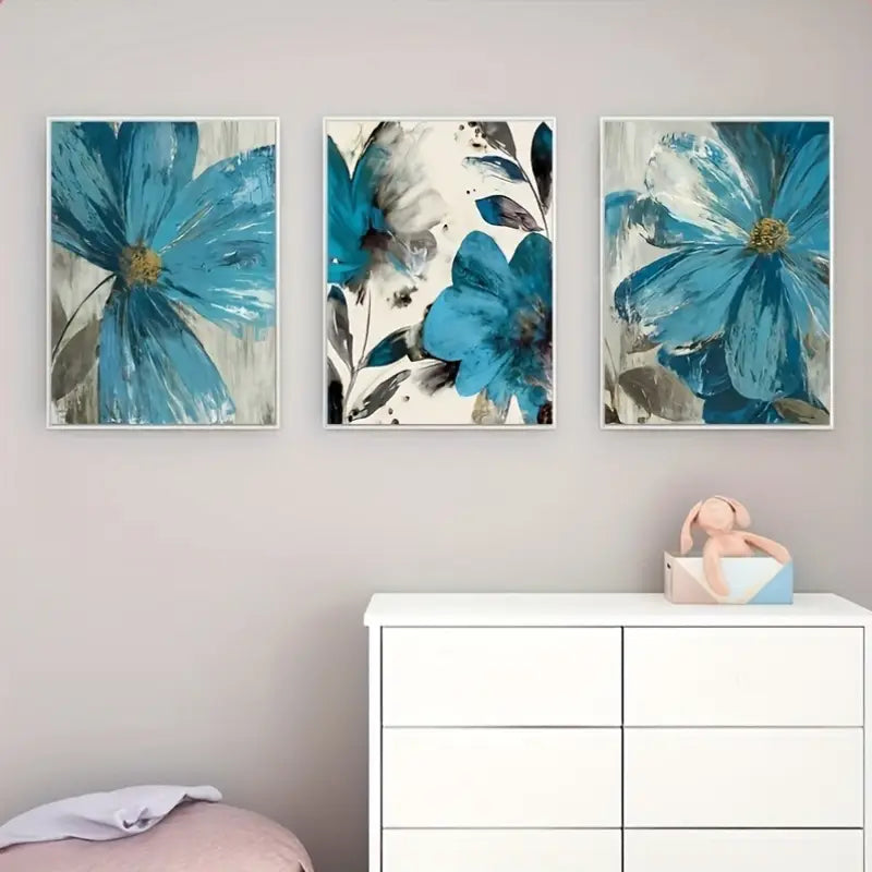 Blue Floral Wall Arts