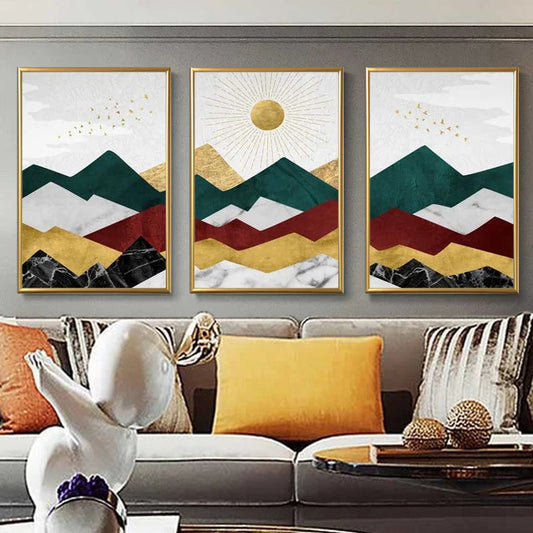 Modern Colorful Mountains Art Framed Posters