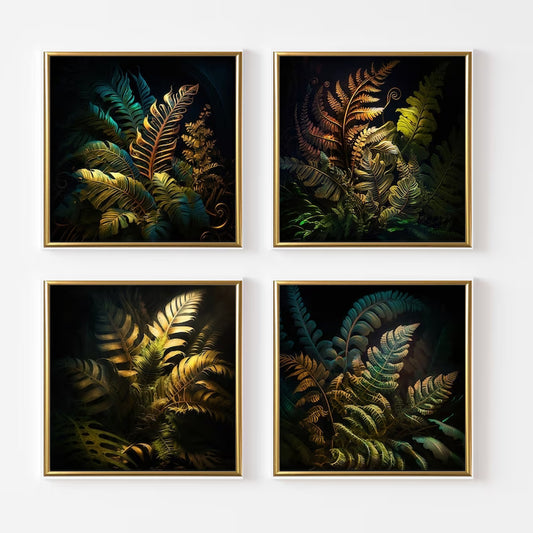 Ornamental Fern Plants Digital Art Framed Posters