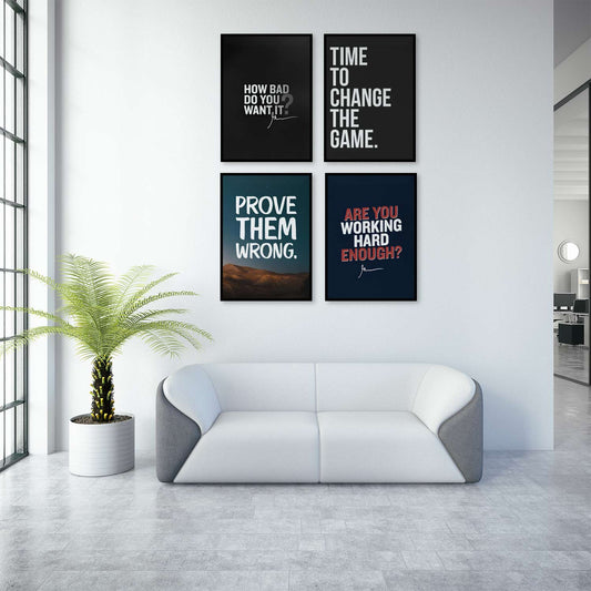 Office Decor Motivation Quotes Posters-1(4 Frames)