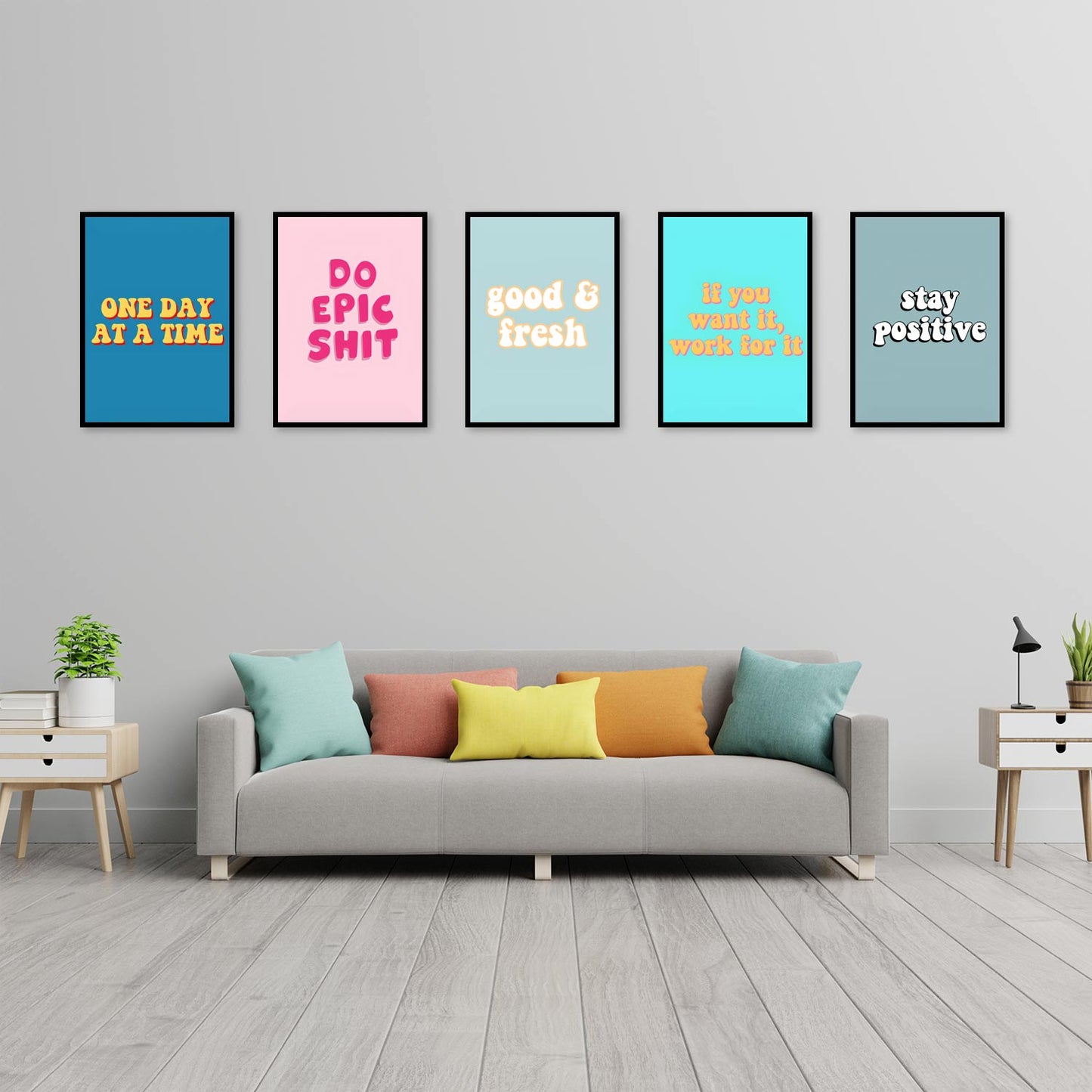 Colorful Motivational Quotes Posters - V (5 Frames)