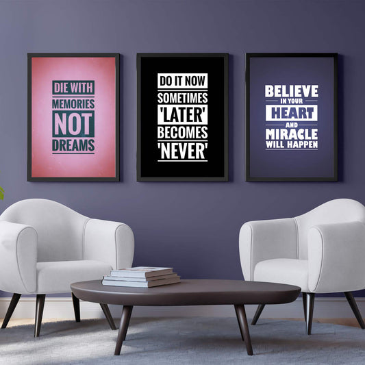 Office Decor Motivation Quotes Posters-II (3 Frames)