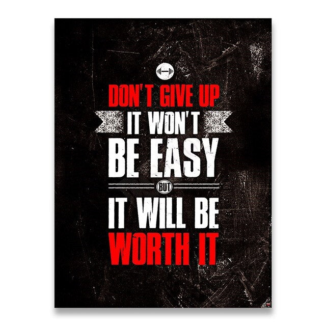 Fitness Motivational Quotes Wall Art Framed Prints