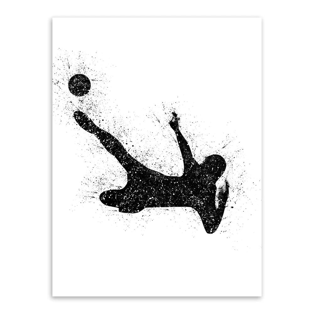 Abstract Black Soccer Wall Art Framed Prints