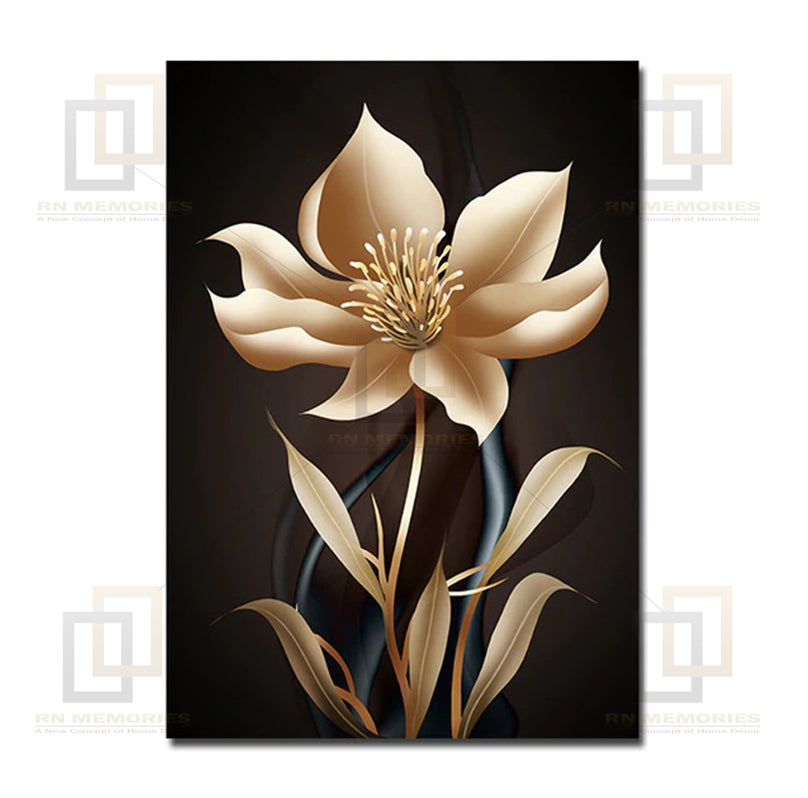 Luxury Golden Flower Framed Posters