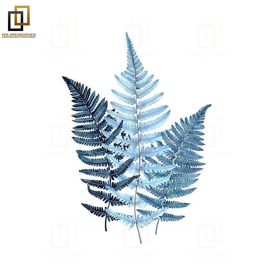 Blue Fresh Leaves Wall Art