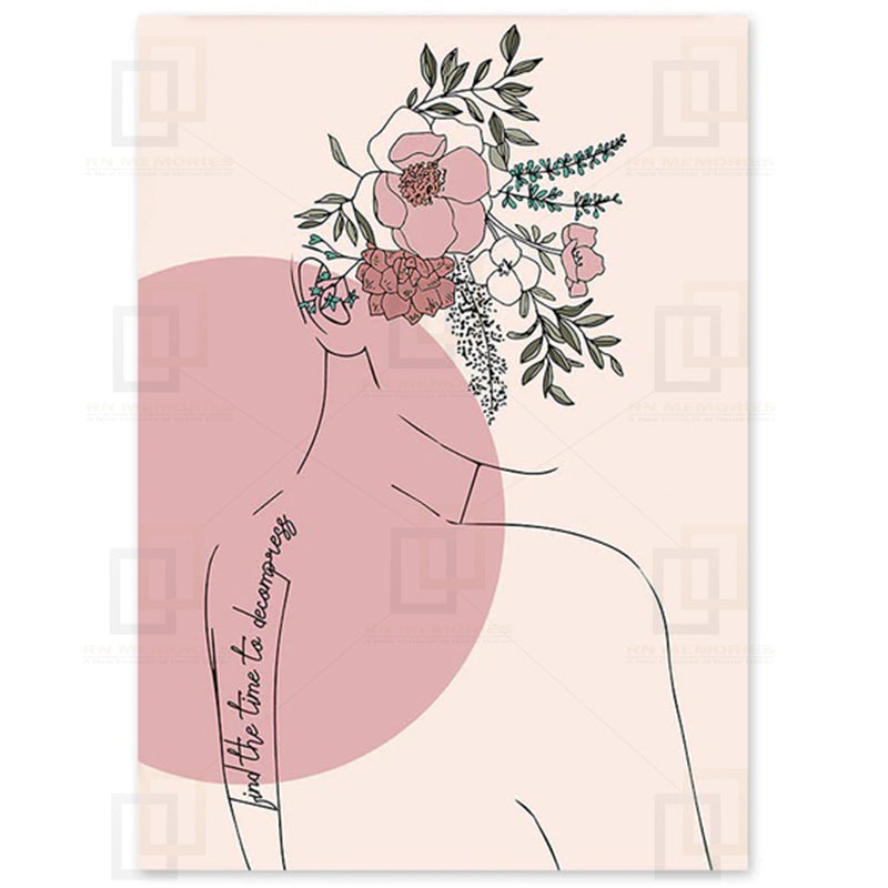 Girl Flower Brain Abstract Framed Arts