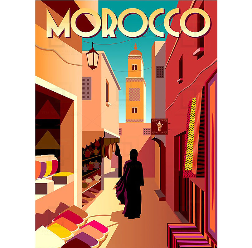 Italy Africa Morocco Travel Vintage Framed Posters