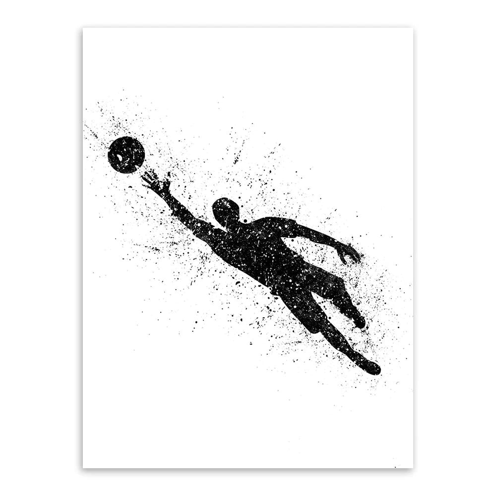 Abstract Black Soccer Wall Art Framed Prints