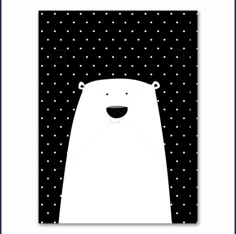 Nordic Panda Kids Wall Art Framed Prints