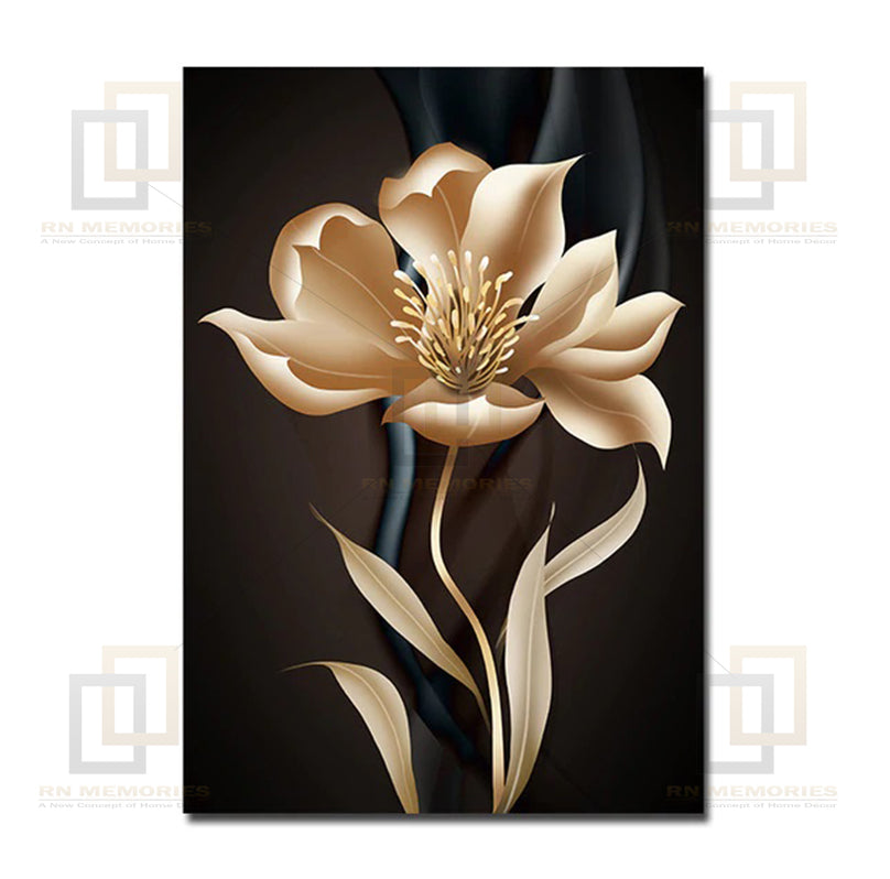 Luxury Golden Flower Framed Posters