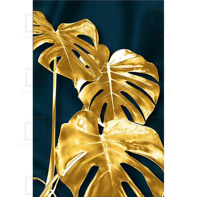 Nordic Modern Golden Leaves Framed Arts