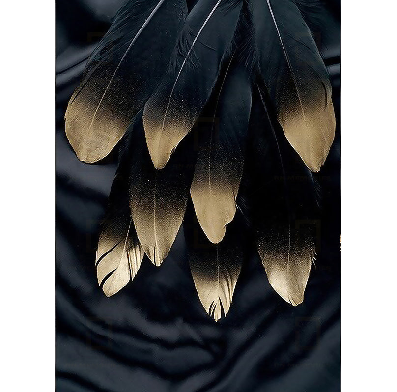 Modern Black and White Feather Framed Posters