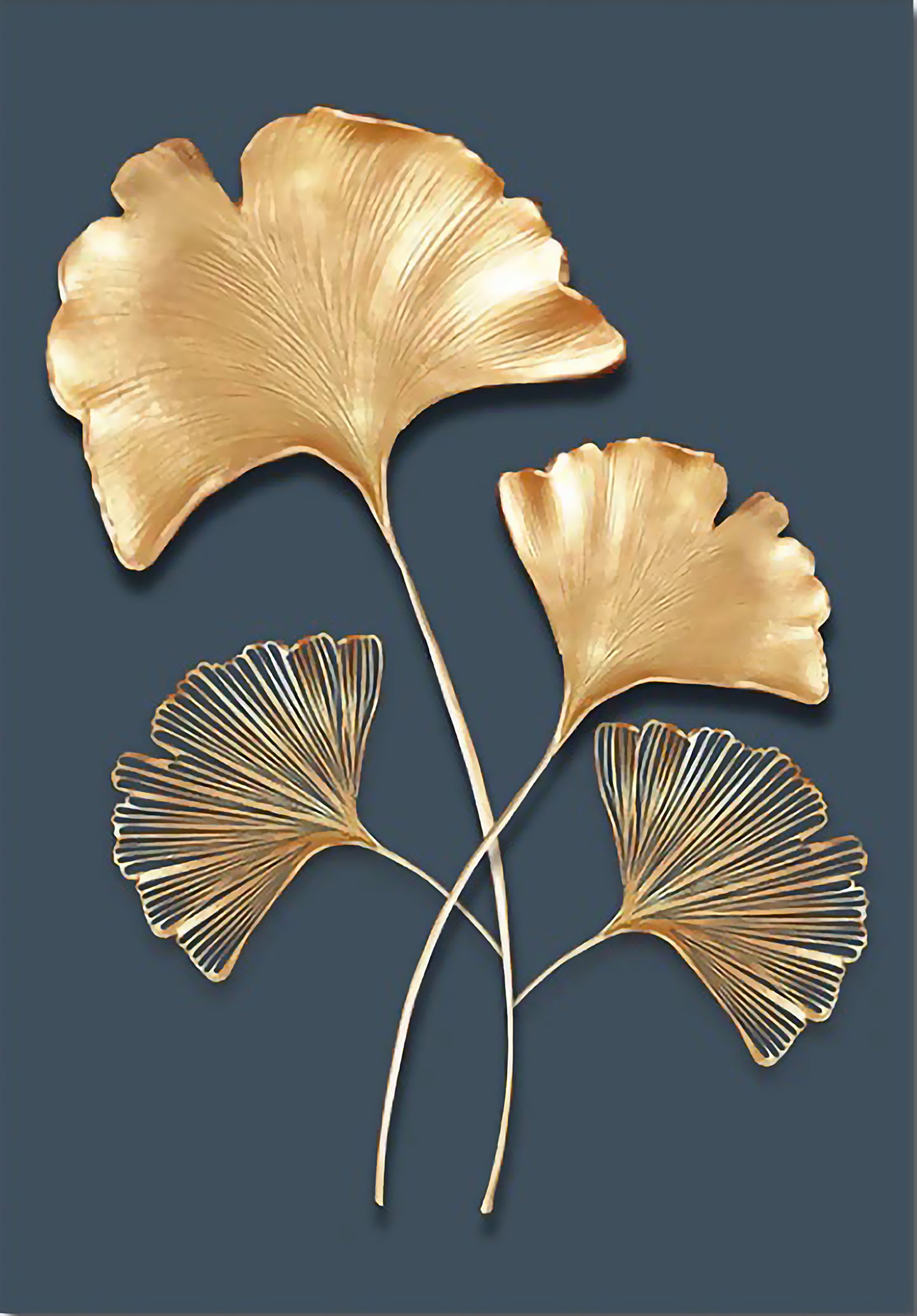 Modern Golden Leaf Framed Wall Arts