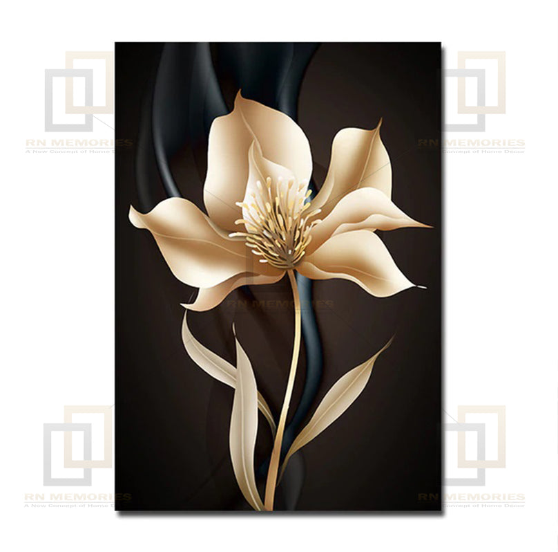 Luxury Golden Flower Framed Posters