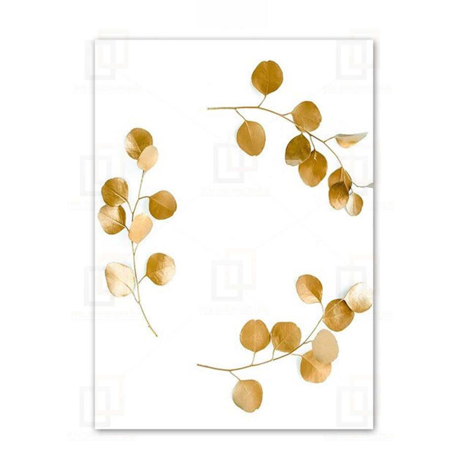 Abstract Golden Monstera Leaves Framed Wall Art