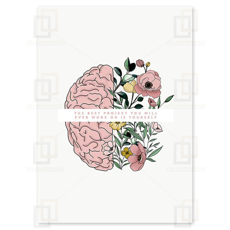 Girl Flower Brain Abstract Framed Arts