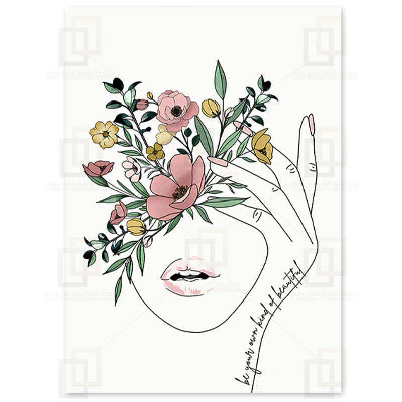 Girl Flower Brain Abstract Framed Arts