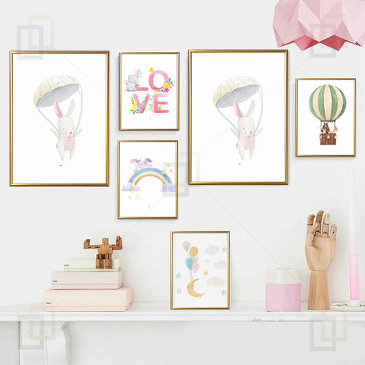 Baby Room's Framed Cartoons Painting Prints