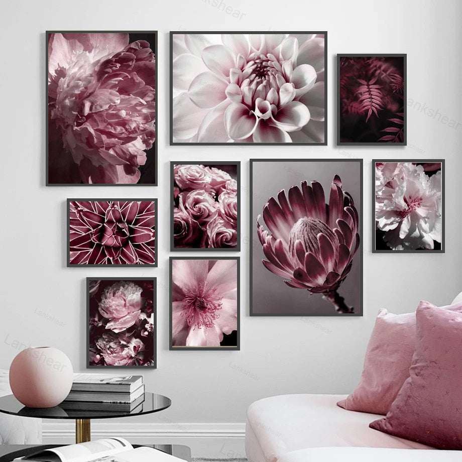 Peony Rose Flower Wall Art Framed Digital Prints