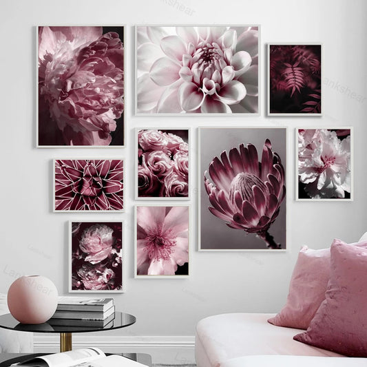 Peony Rose Flower Wall Art Framed Digital Prints