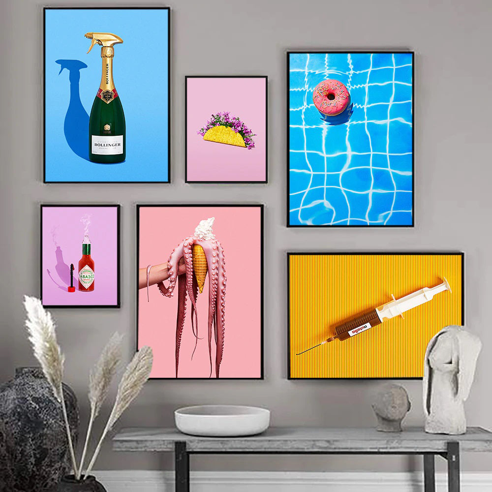 Nordic Minimalist Colorful Framed Posters