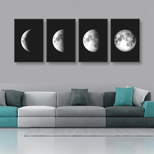 Abstract Moon Phase Change Framed Posters