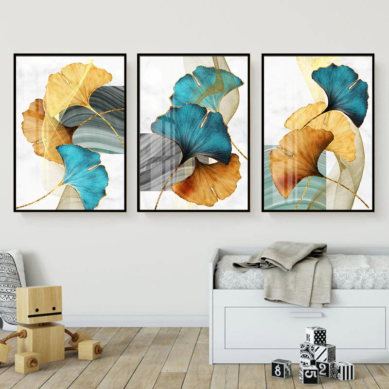 Modern Nordic Leaves Art Framed Prints