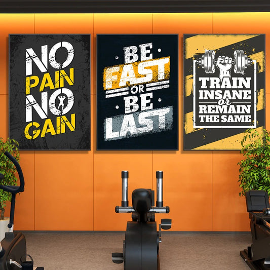Fitness Motivational Quotes Framed Posters