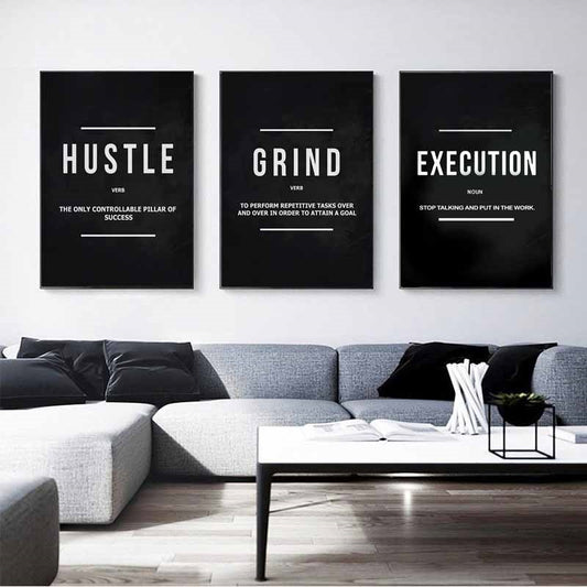 Black Motivational Wall Art framed Digital Prints