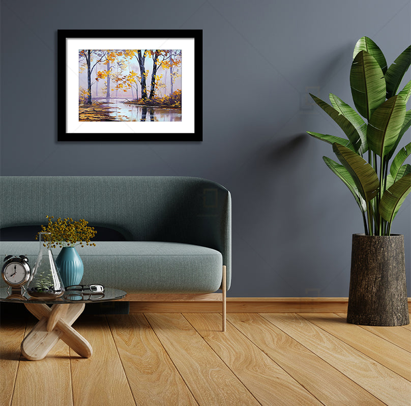 Golden-Fall Art Framed Print