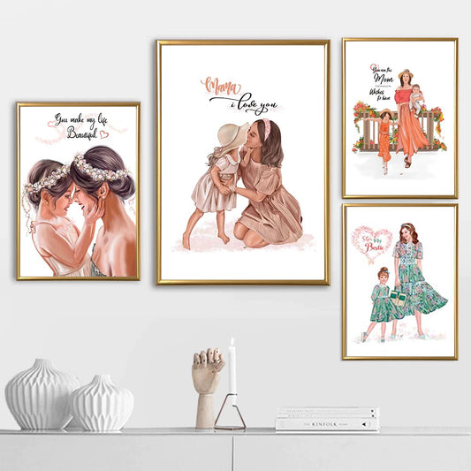 Mother and Daughter Framed wall Arts