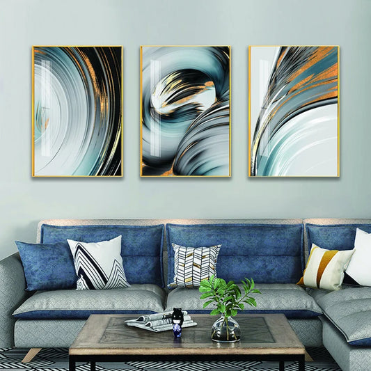 Circular Abstract Arc Digital Print Framed Posters