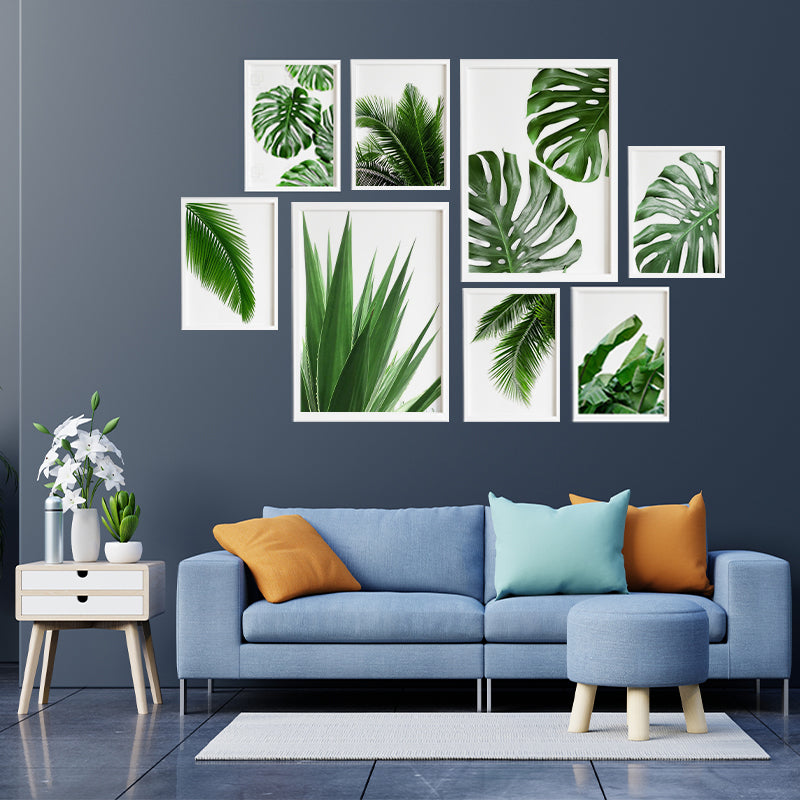 Mons-tera Aloe Palm Leaf  Framed Prints