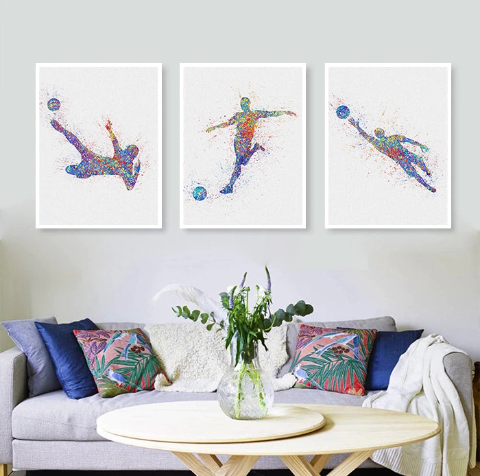 Abstract Colorful Soccer Wall Art Framed Prints